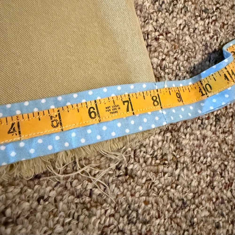 LOFT Tan mid rise , flare, frayed hem jeans 2 - Picture 7 of 10